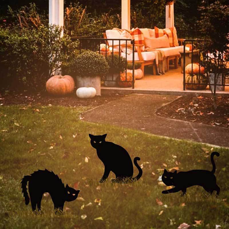 Halloween Black Cat Garden Ornaments - Cake Pops Parties