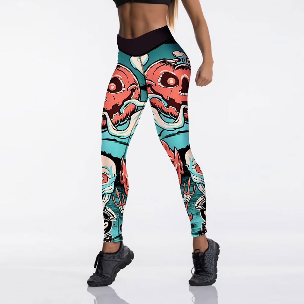 Halloween Pumpkin Digital Print Yoga Pants - Cake Pops Parties