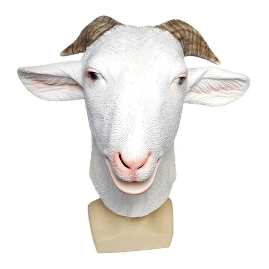 Halloween White Goat Latex Mask - Cake Pops Parties