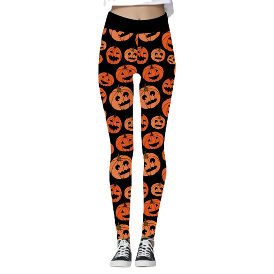 Halloween Women's Pumpkin Skull Yoga Pants - Cake Pops Parties