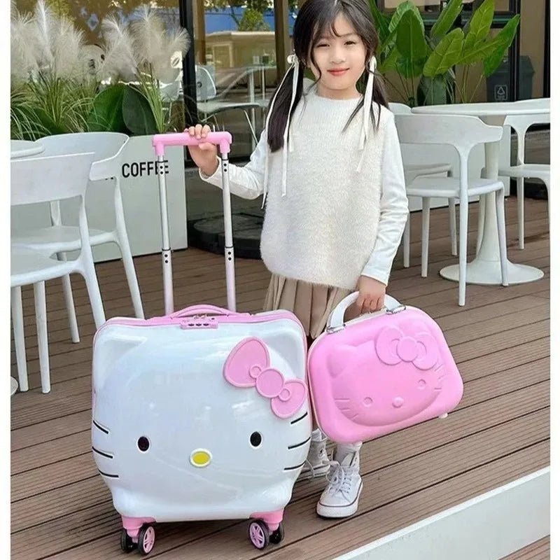Hello Kitty 20" Suitcase & 14" Cosmetic Case Kids Travel Set Gift - Cake Pops Parties