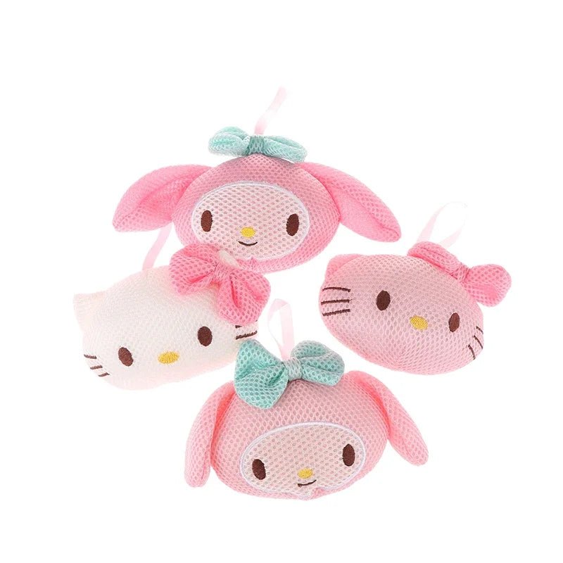 Hello Kitty Bath Brush Sponge Balls Soft Mesh Body Scrubbers - Cake Pops Parties