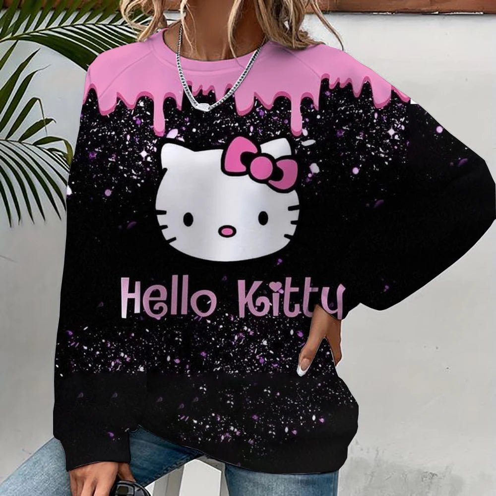 Hello Kitty Cartoon Pullover | Unisex Spring Autumn Fashion Hoodie - Cake Pops Parties