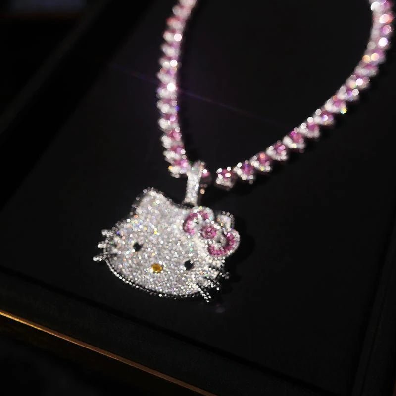 Hello Kitty Clavicle Necklace Kawaii Sanrio Couple Pendant Chain - Cake Pops Parties