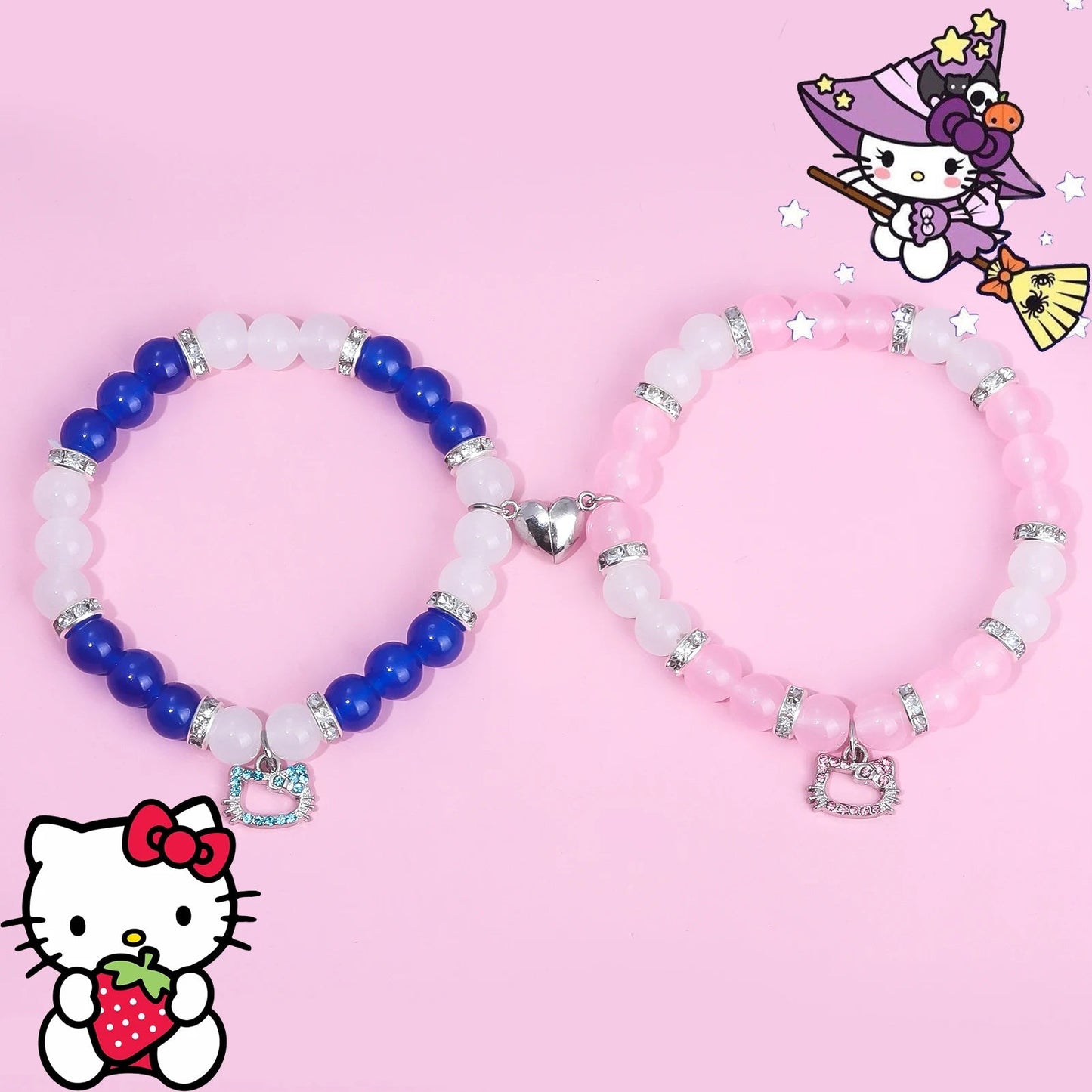 Hello Kitty DIY Beaded Bracelet Blue Pink Sanrio Girl Gift - Cake Pops Parties