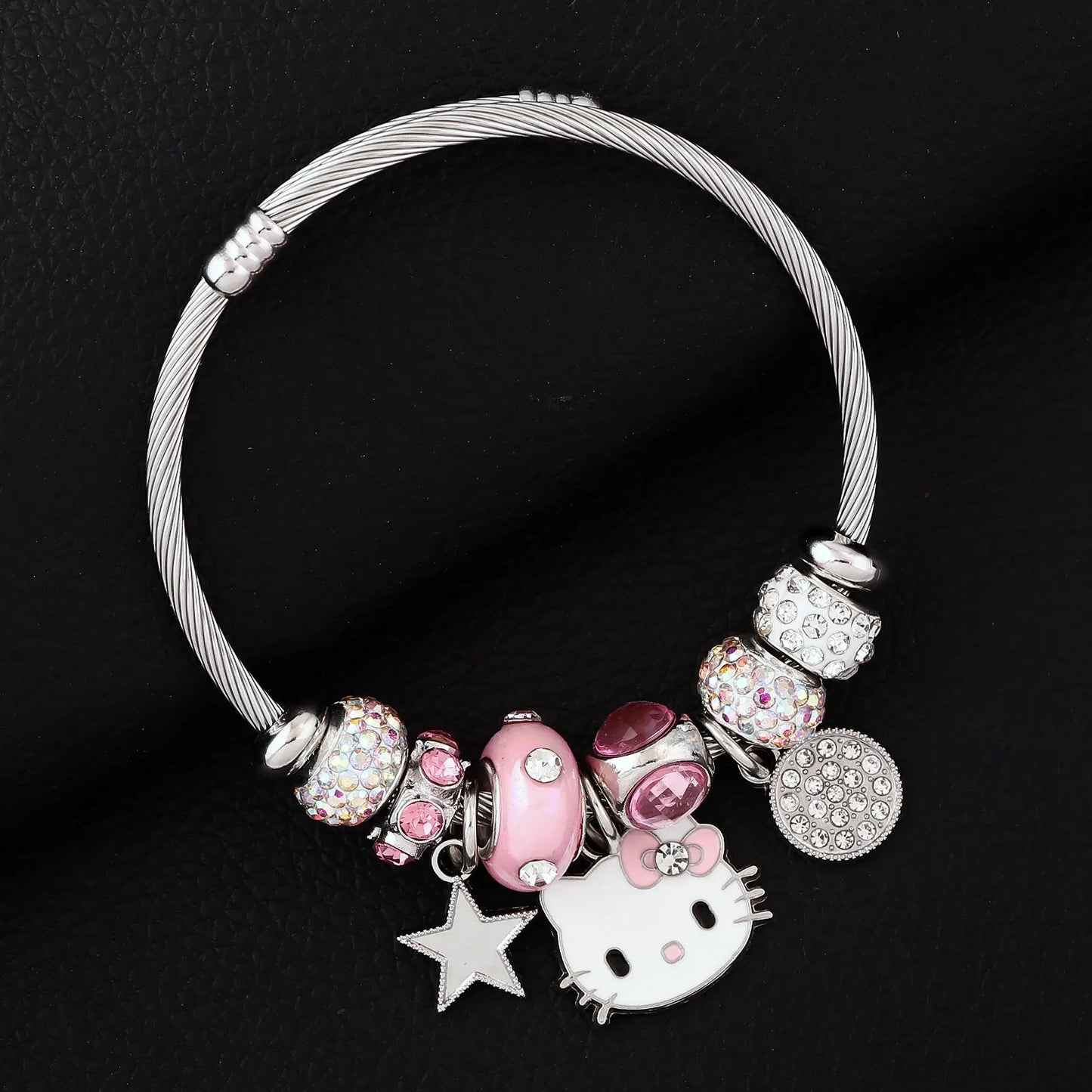 Hello Kitty DIY Pink Bow Bracelet Cosplay Sanrio Cute Gift - Cake Pops Parties