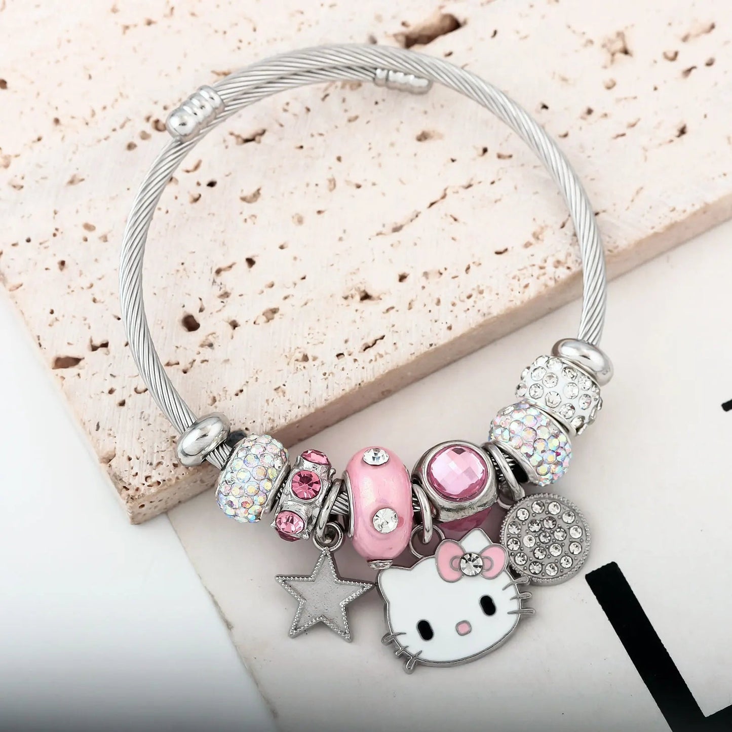 Hello Kitty DIY Pink Bow Bracelet Cosplay Sanrio Cute Gift - Cake Pops Parties