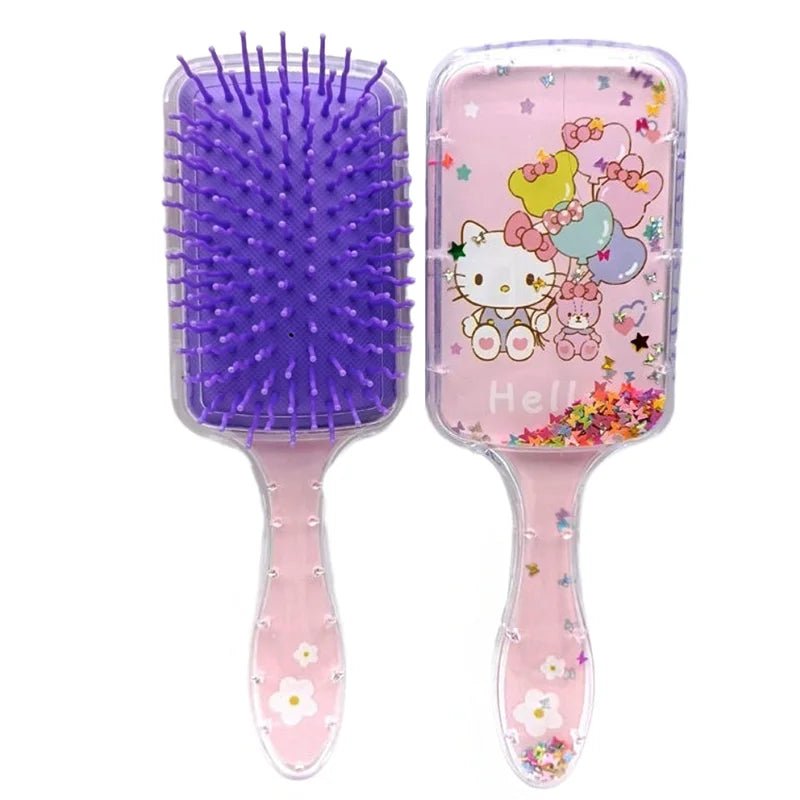 Hello Kitty Glitter Hair Brush | Floating Sequin Comb | Girl Gift - Cake Pops Parties