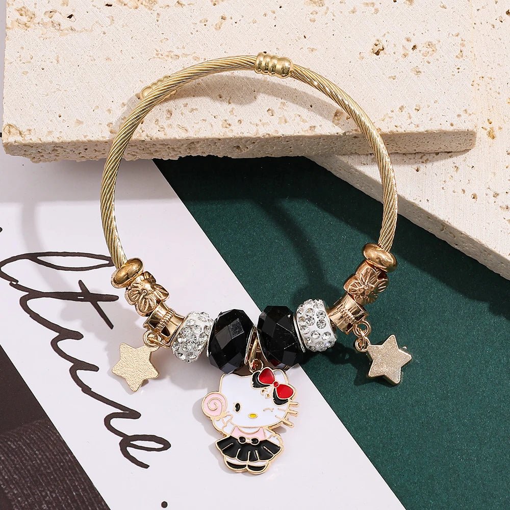 Hello Kitty Gold Luxury Bangle Sanrio Wedding Jewelry Gift Women - Cake Pops Parties