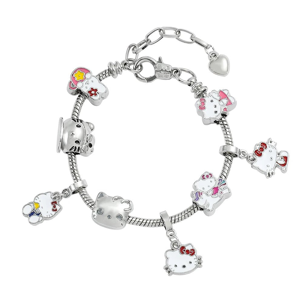 Hello Kitty Gold Plated Charm Bracelet Women Kawaii Sanrio Gift - Cake Pops Parties