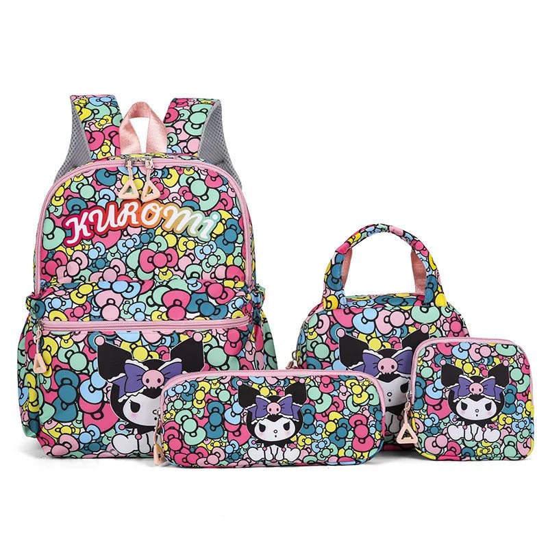 Hello Kitty Kuromi 4PCS Backpack Set - Girls Kindergarten School Bag - Cake Pops Parties