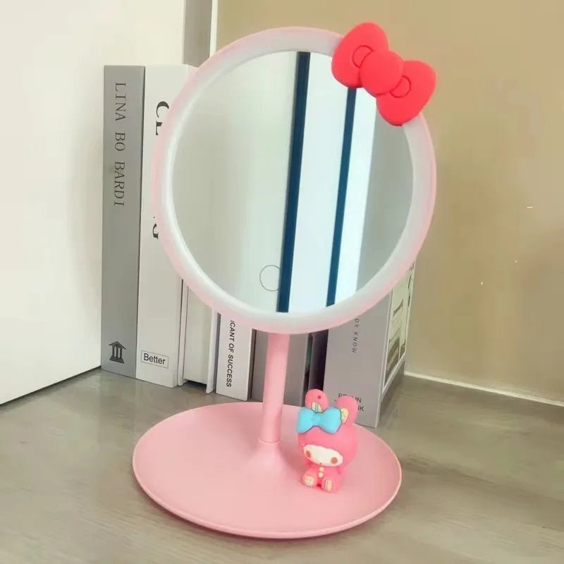 Hello Kitty LED Makeup Mirror Kawaii Sanrio 3 - Color Desktop Gift - Cake Pops Parties
