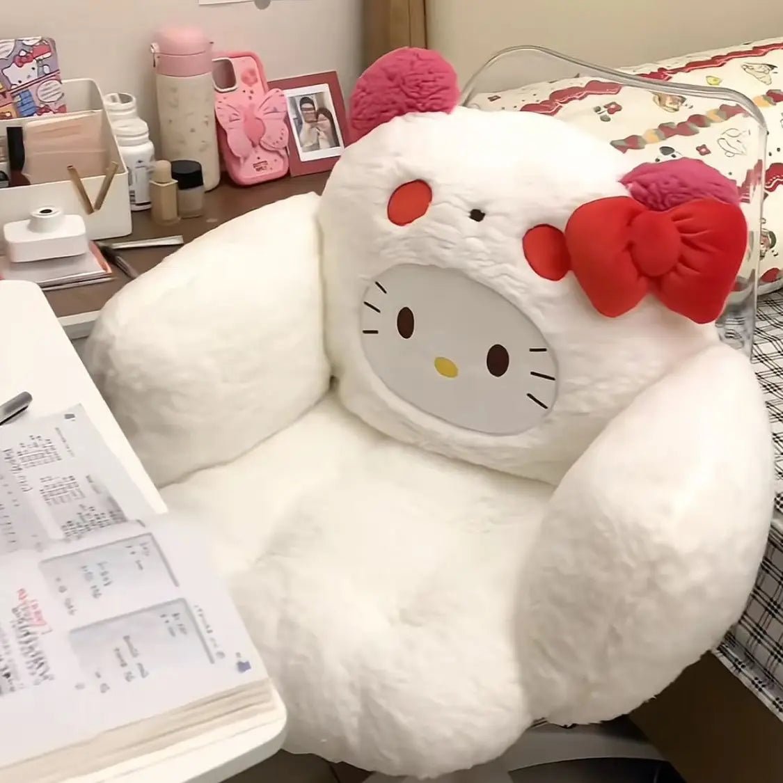 Hello Kitty Lumbar Support Cushion Dorm Office Chair Pillow - Cake Pops Parties