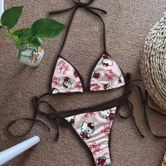 Hello Kitty Push - Up Bikini | 2 - Piece Swimsuit | Small Bust Enhancer - Cake Pops Parties
