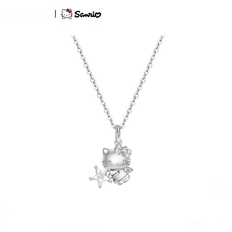 Hello Kitty Sterling Silver Necklace Kuromi Stitch Pendant - Cake Pops Parties