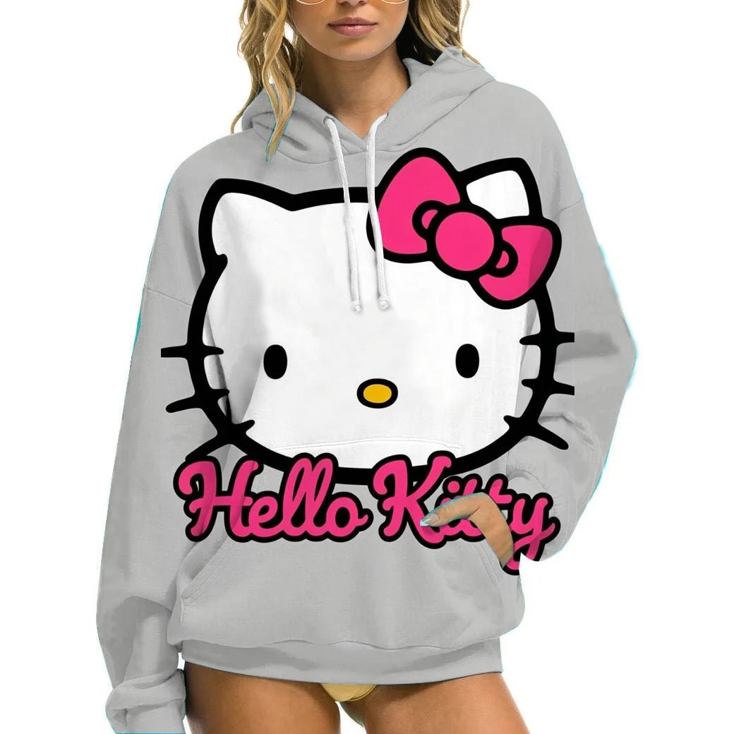 Hello Kitty Women’s Hoodie - Cozy Autumn/Winter Sportswear Casual Wear - Cake Pops Parties