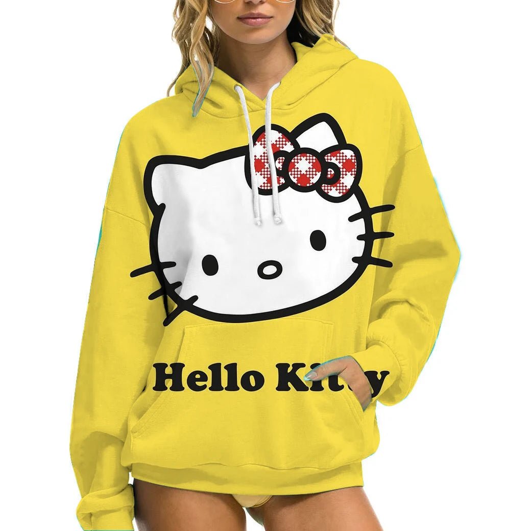 Hello Kitty Women’s Hoodie - Cozy Autumn/Winter Sportswear Casual Wear - Cake Pops Parties