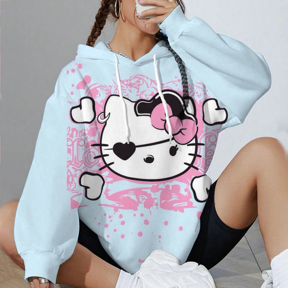 Hello Kitty Women’s Soft Hoodie | Printed Spring & Autumn Sports Top - Cake Pops Parties