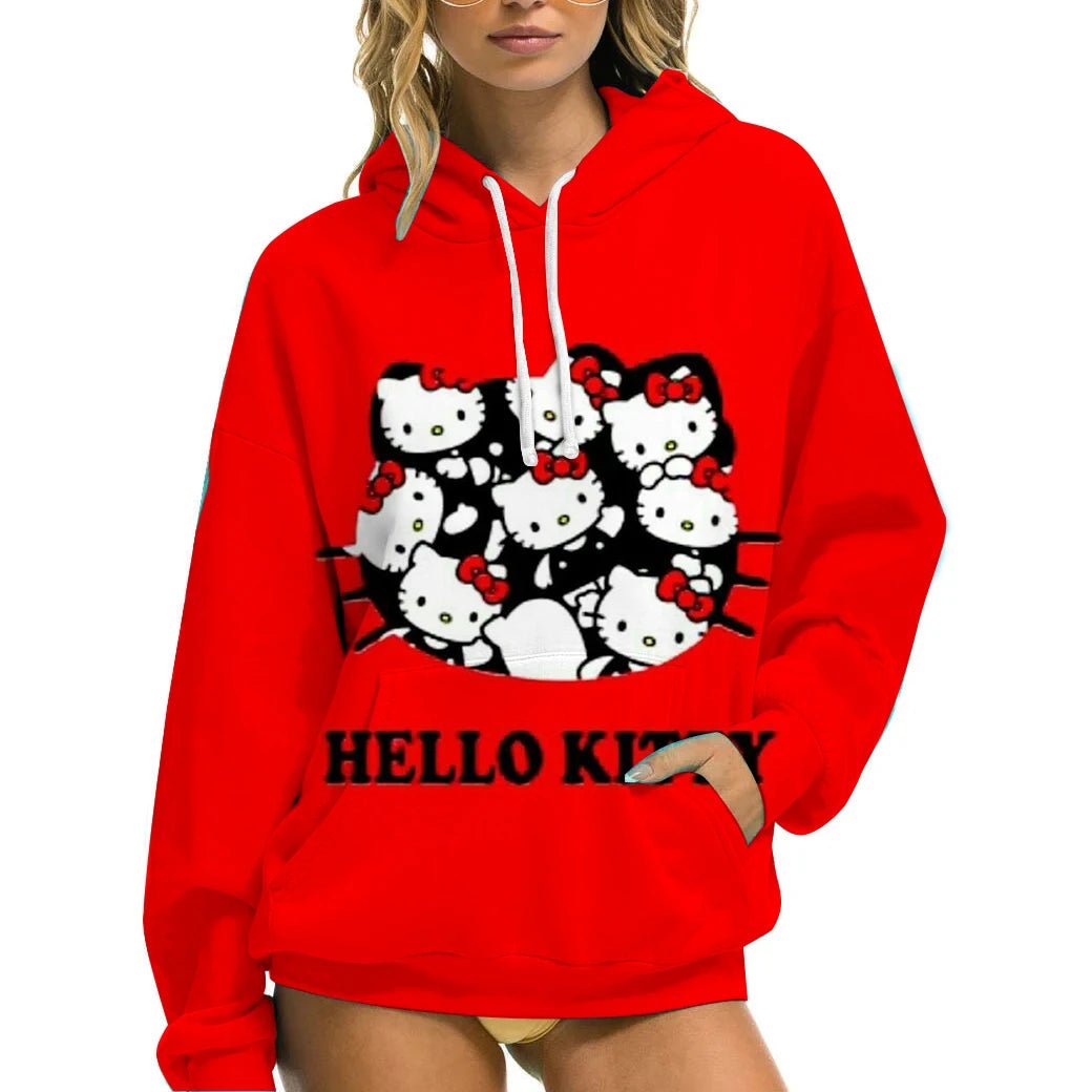 Hello Kitty Women’s Winter Hoodie | Casual Loose Fit with Pockets - Cake Pops Parties