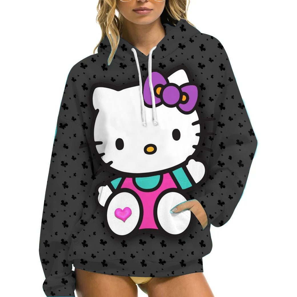 Hello Kitty Women’s Winter Hoodie | Casual Loose Fit with Pockets - Cake Pops Parties