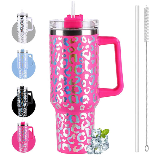 Insulated 40oz Mug Water Bottle with Handle & Straw - Cake Pops Parties