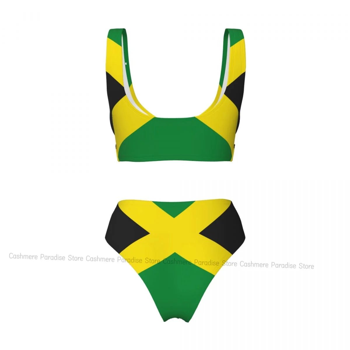 Jamaica Flag Push - Up Bikini | Sexy Two - Piece Separate Women's Swimsuit - Cake Pops Parties