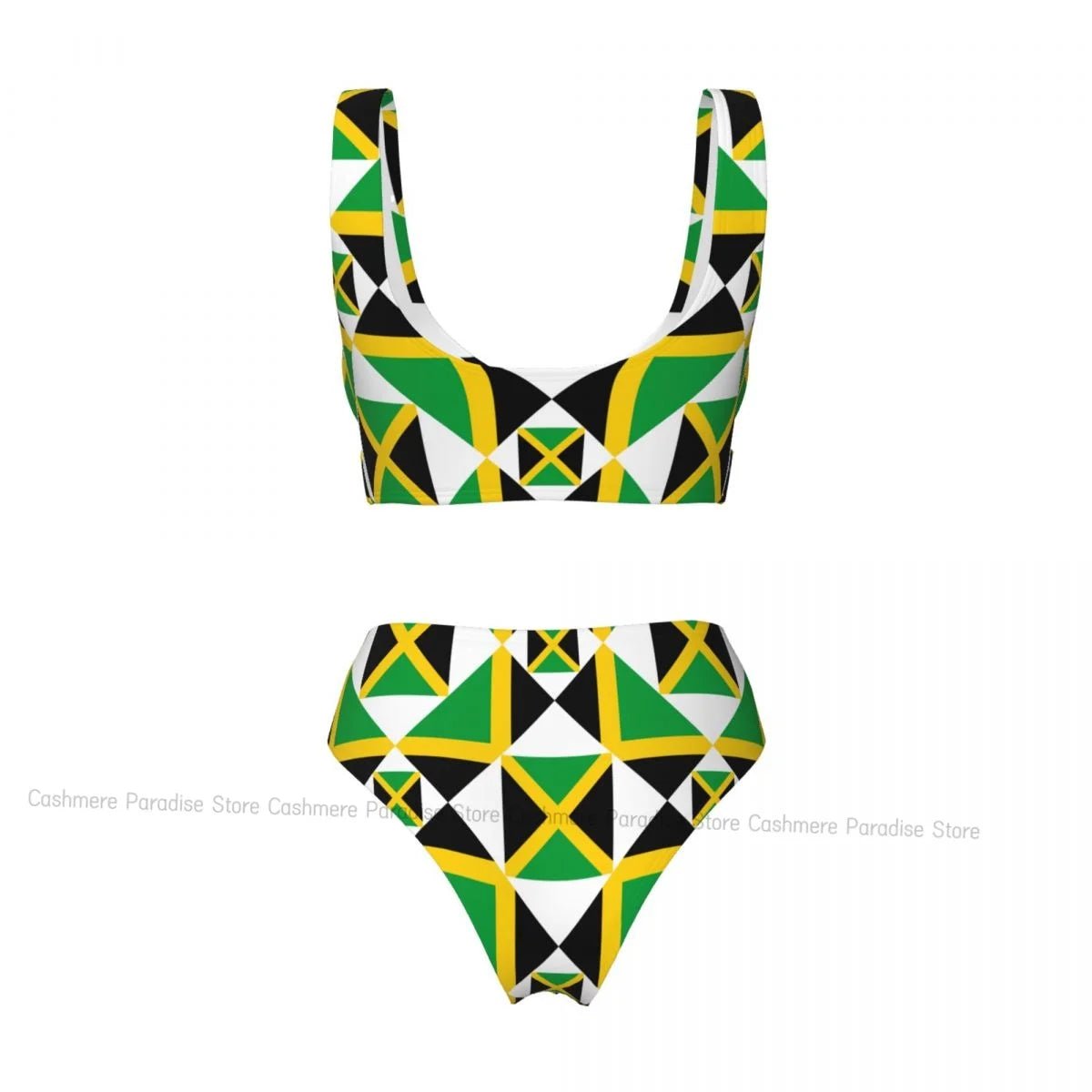 Jamaica Flag Push - Up Bikini | Sexy Two - Piece Swimsuit for Beach Lovers - Cake Pops Parties