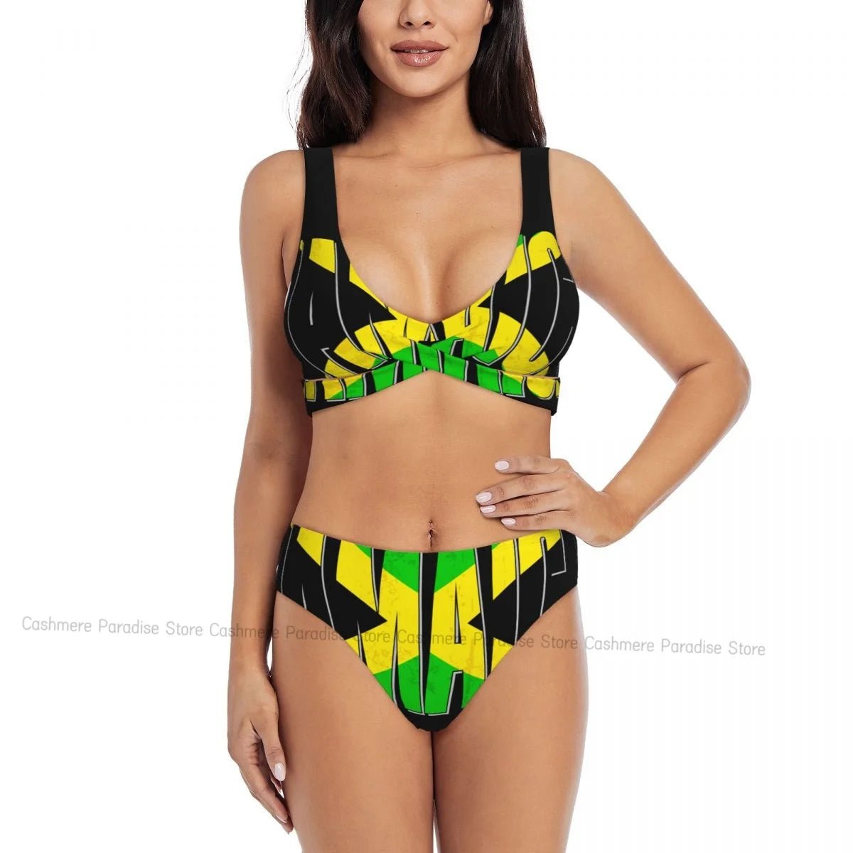 Jamaica Vibes Push - Up Bikini Set | Caribbean Women's Bathing Suit - Cake Pops Parties