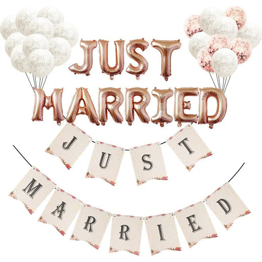 Just Married Confetti Balloon Set - Cake Pops Parties