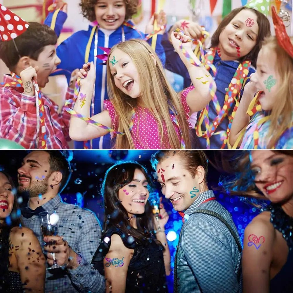Kids Glitter Tattoo Stencil Kit - 102 Pcs - Cake Pops Parties
