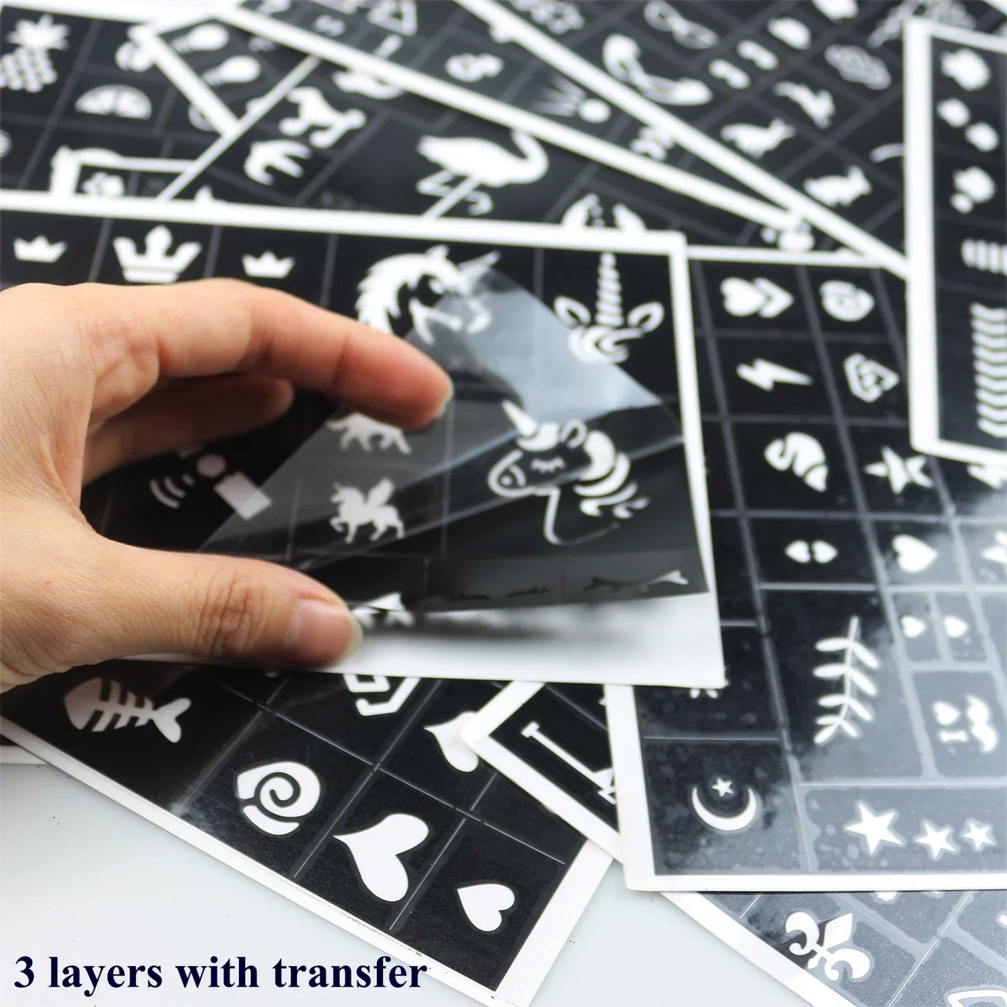 Kids Glitter Tattoo Stencil Kit - 102 Pcs - Cake Pops Parties