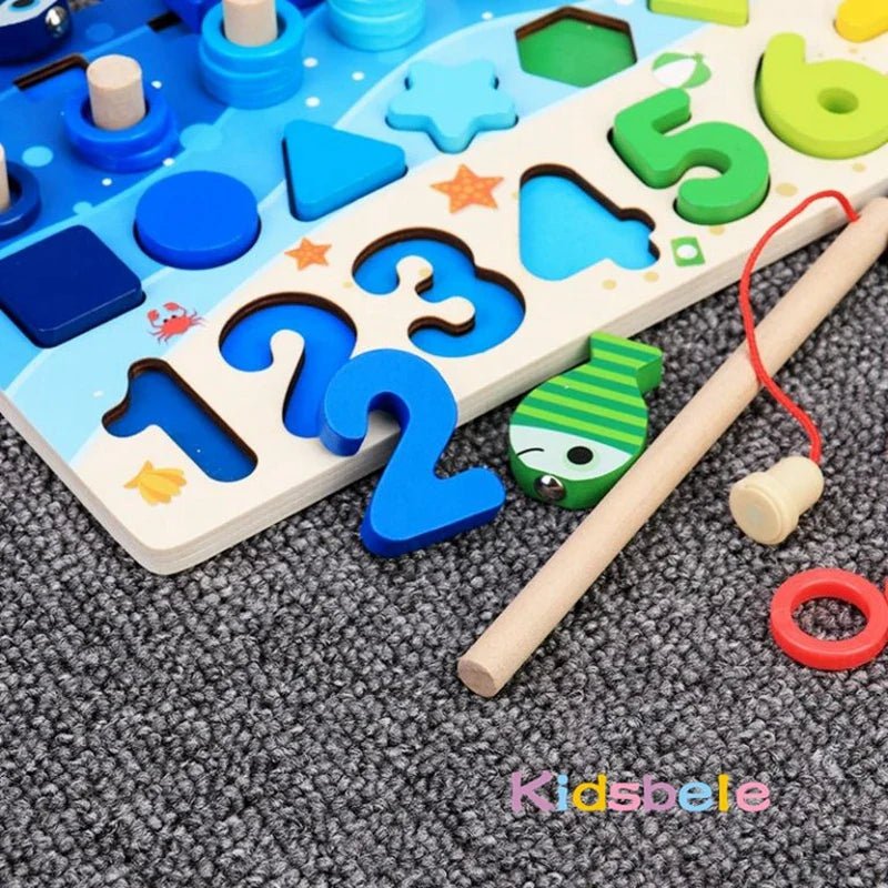 Kids Montessori Wooden Puzzle Fishing Toy - Cake Pops Parties