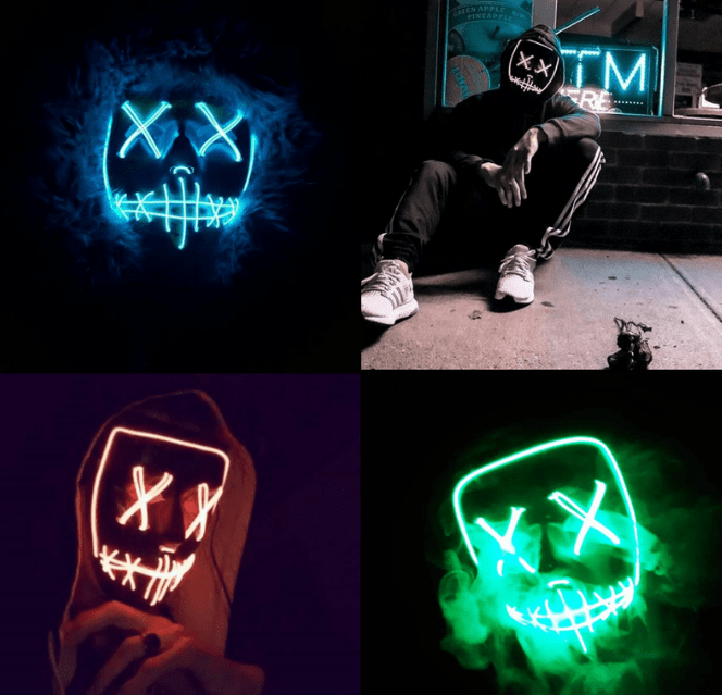 LED Halloween Glowing Mask - Cake Pops Parties