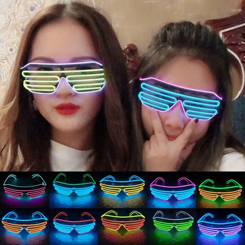 LED Luminous Glasses Neon Party Light Up Halloween - Cake Pops Parties