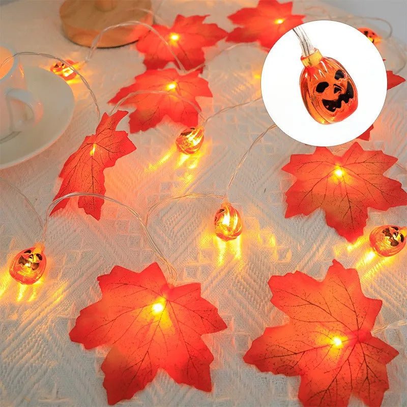 LED Maple Leaves Pumpkin Garland String Light - Cake Pops Parties