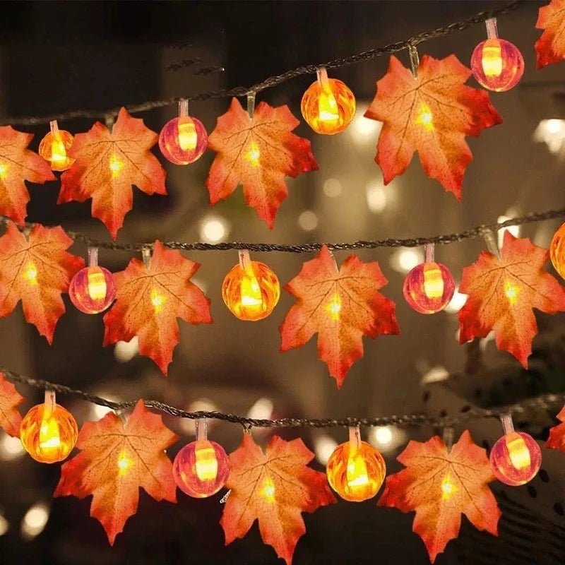 LED Maple Leaves Pumpkin Garland String Light - Cake Pops Parties