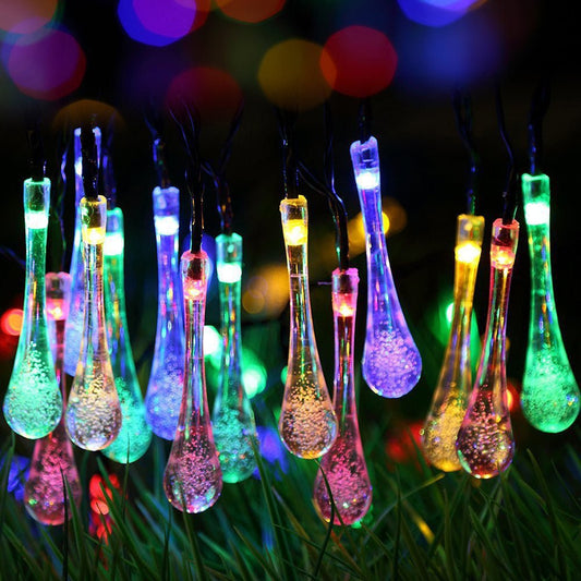 LED Outdoor Water Drops Solar String Lights - Cake Pops Parties