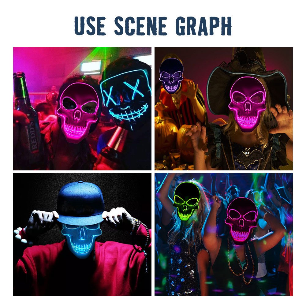 LED Skull Glowing Mask - Cake Pops Parties