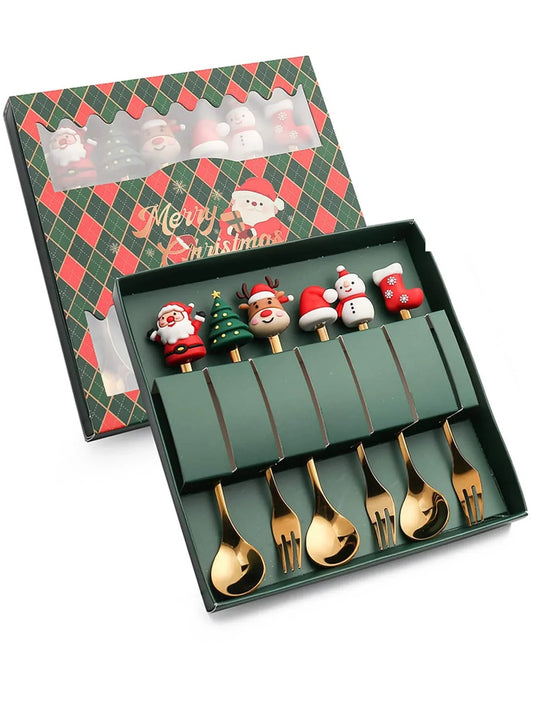 Leeseph Christmas Spoon Fork Set - Cake Pops Parties
