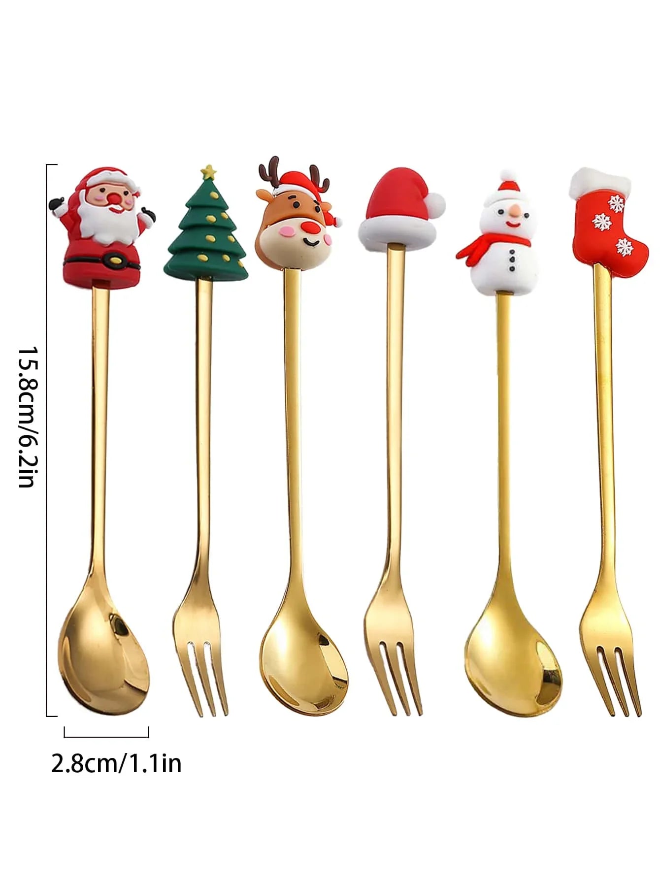 Leeseph Christmas Spoon Fork Set - Cake Pops Parties