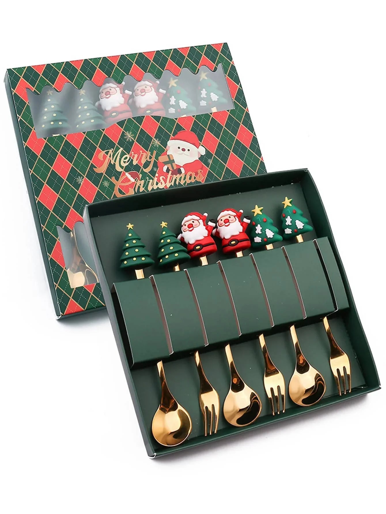 Leeseph Christmas Spoon Fork Set - Cake Pops Parties