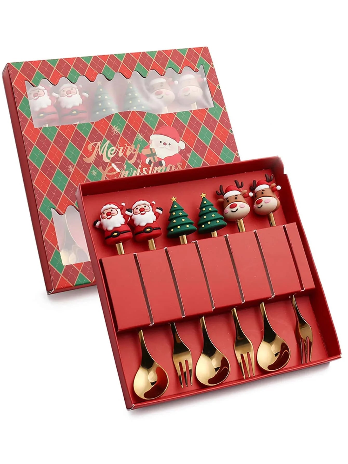 Leeseph Christmas Spoon Fork Set - Cake Pops Parties
