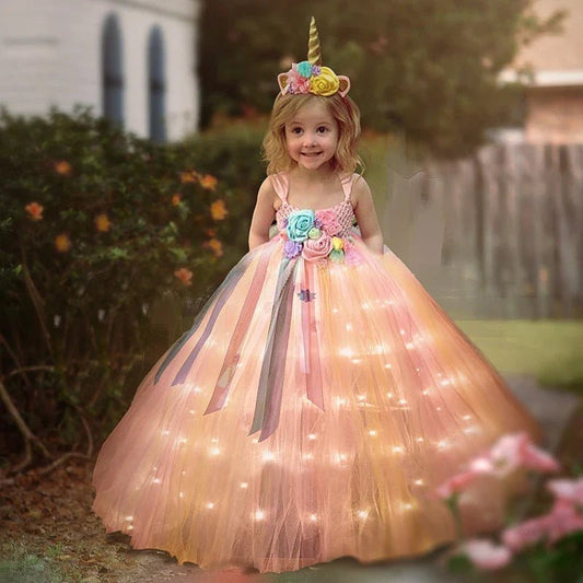 Light Up Unicorn Princess Dress - Cake Pops Parties