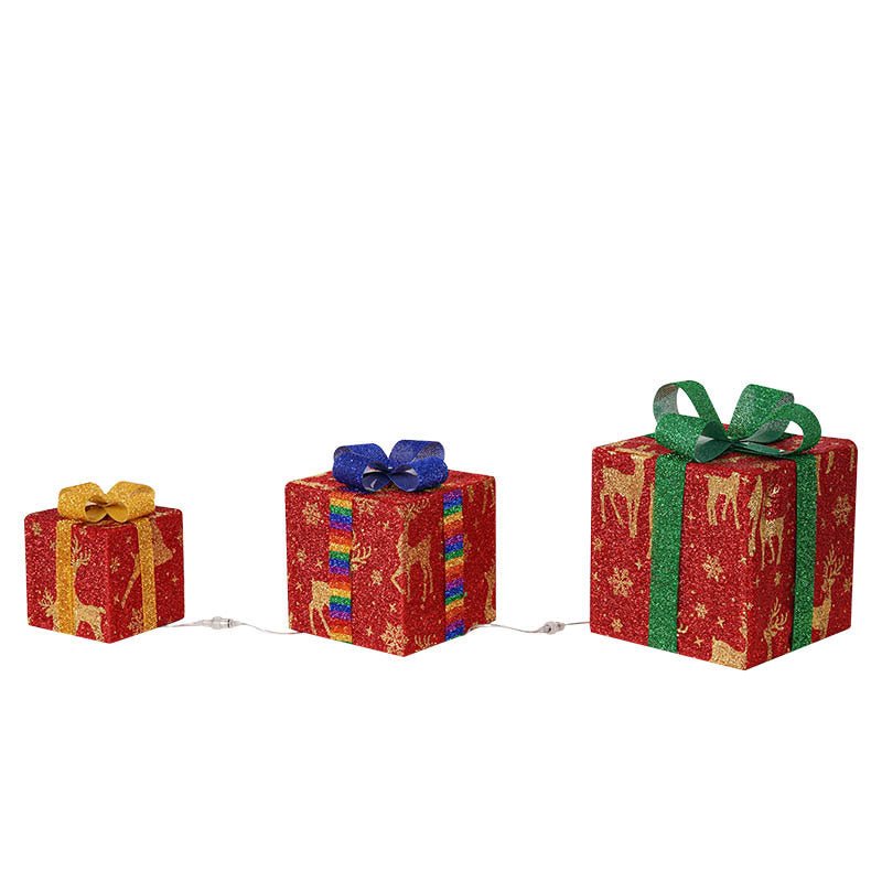 Lighted Outdoor Christmas Gift Boxes Set - Cake Pops Parties