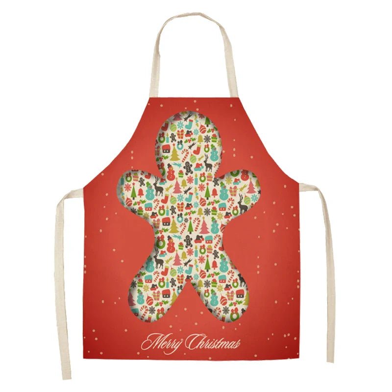 Linen Merry Christmas Apron - Home Kitchen Decoration & Gift - Cake Pops Parties