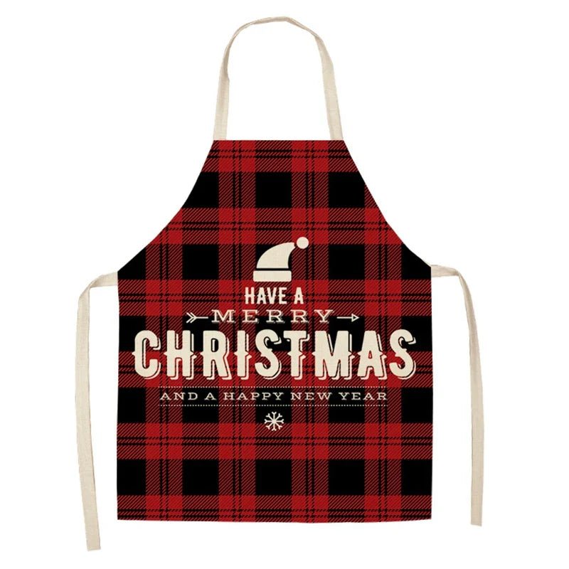 Linen Merry Christmas Apron - Home Kitchen Decoration & Gift - Cake Pops Parties