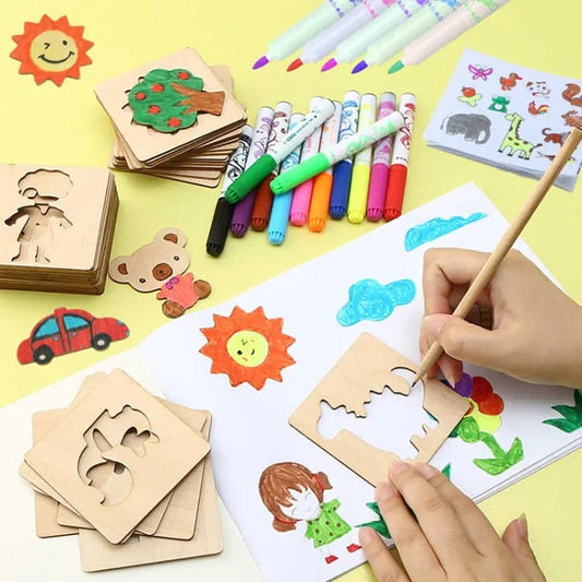 Montessori Kids Painting Stencil Set - Cake Pops Parties