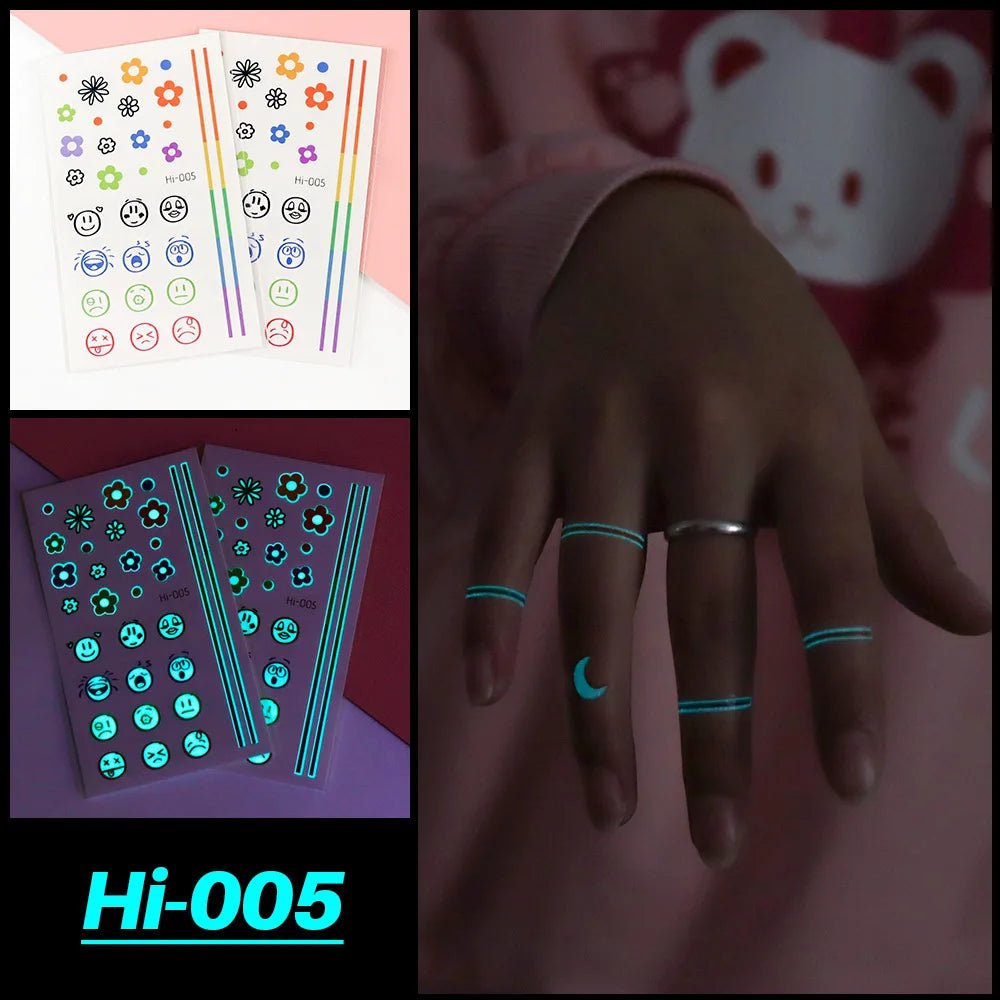 Neon Glow Party Tattoo Stickers - Cake Pops Parties