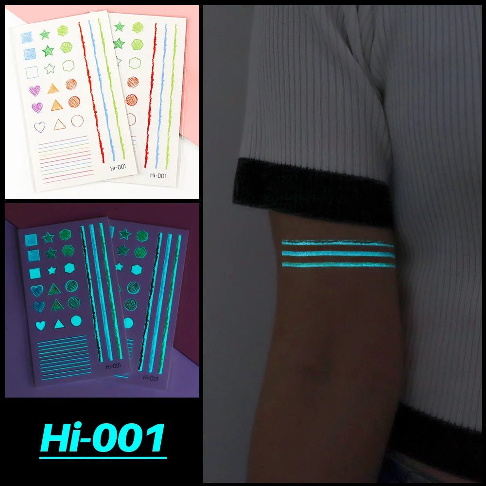 Neon Glow Party Tattoo Stickers - Cake Pops Parties