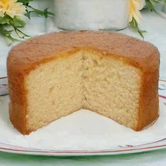 Round Handmade Vanilla Sponge Cake